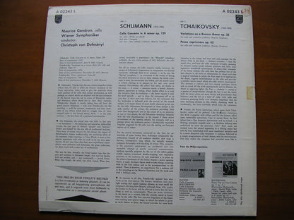 SCHUMANN: CELLO CONCERTO / TCHAIKOVSKY: ROCOCO VARIATIONS     GENDRON / VIENNA SYMPHONY / DOHNANYI    A 02243