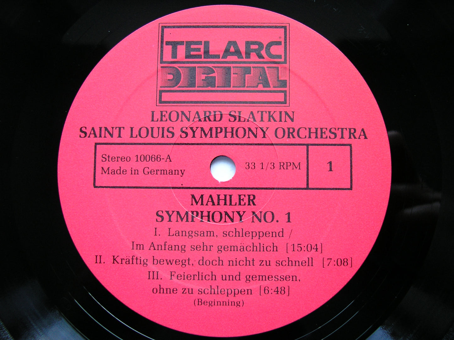 MAHLER: SYMPHONY No. 1       SLATKIN / SAINT LOUIS SYMPHONY     DG-10066