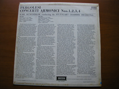 SXL 6102  PERGOLESI: CONCERTI ARMONICI Nos. 1 / 2 / 3 / 4       MUNCHINGER / STUTTGART CHAMBER ORCHESTRA      ED1