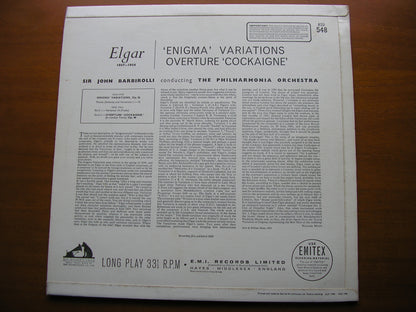 ELGAR: ENIGMA VARIATIONS / COCKAIGNE OVERTURE      BARBIROLLI / PHILHARMONIA     ASD 548