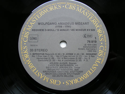 MOZART: REQUIEM   SOLOISTS / RILLING / CHOIR / BACH COLLEGIUM STUTTGART / RILLING     76819