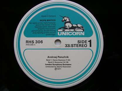 PANUFNIK: HEROIC OVERTURE / NOCTURNE / TRAGIC OVERTURE / AUTUMN MUSIC     HORENSTEIN / LONDON SYMPHONY     RHS 306