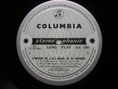 SAX 2350  BRAHMS: SYMPHONY No. 4        PHILHARMONIA / KLEMPERER