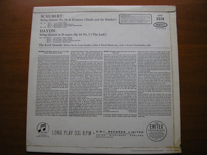 SCHUBERT: STRING QUARTET 'Death & the Maiden' / HAYDN: STRING QUARTET in D 'The Lark'      KROLL QUARTET     SAX 2519
