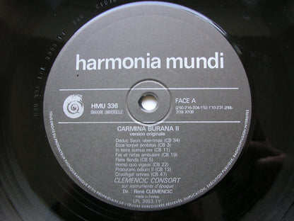 CARMINA BURANA: A COLLECTION OF VOCAL & INSTRUMENTAL PIECES FROM THE 13th CENTURY MANUSCRIPT           CLEMENCIC CONSORT      HM 335 - 339