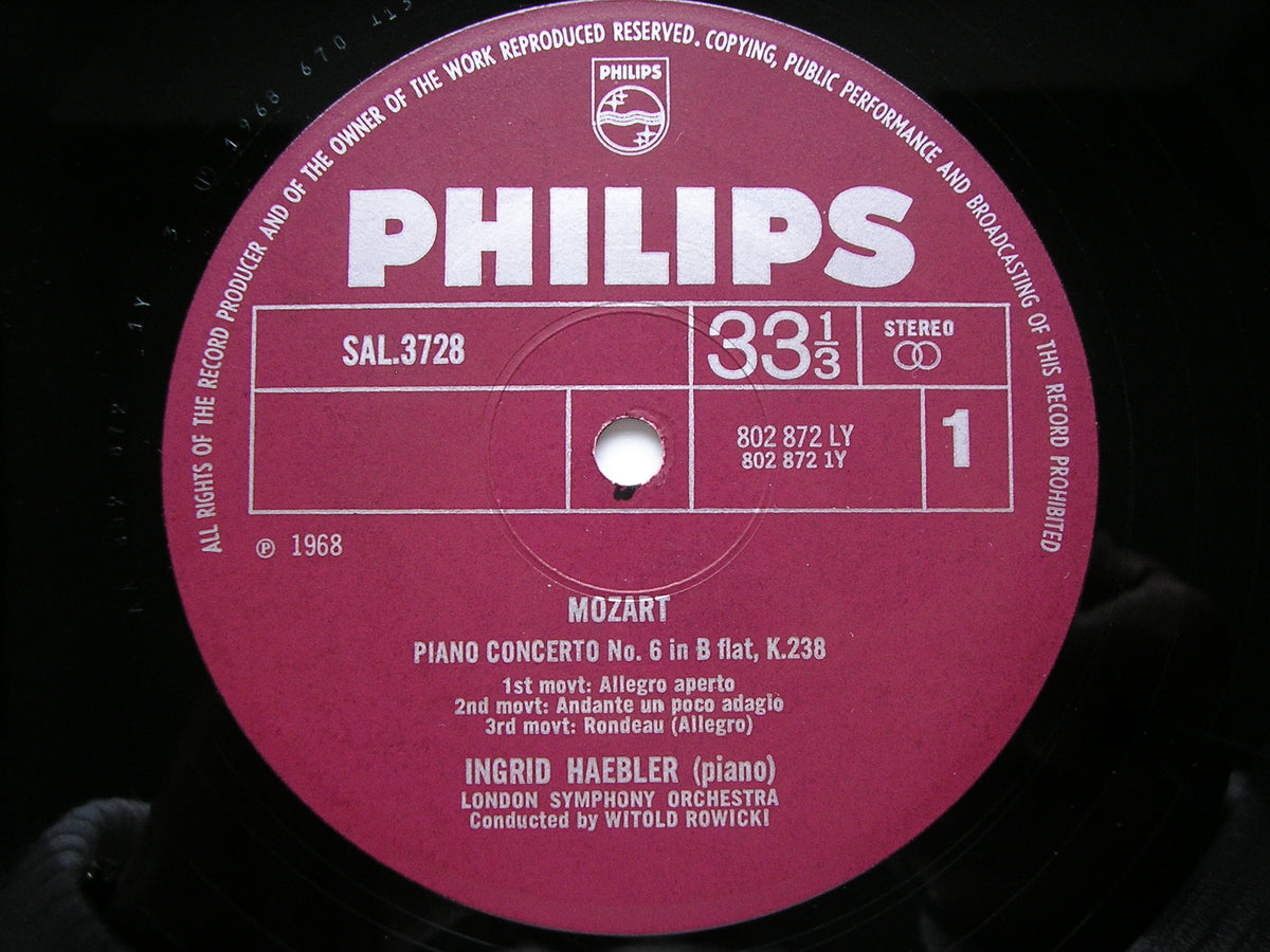 MOZART: PIANO CONCERTOS Nos. 6 & 9       HAEBLER / LONDON SYMPHONY / ROWICKI      SAL 3728
