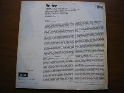 SXL 6110  BRITTEN: SERENADE / YOUNG PERSON'S GUIDE TO THE ORCHESTRA     PEARS / TUCWELL / LSO / BRITTEN     ED1