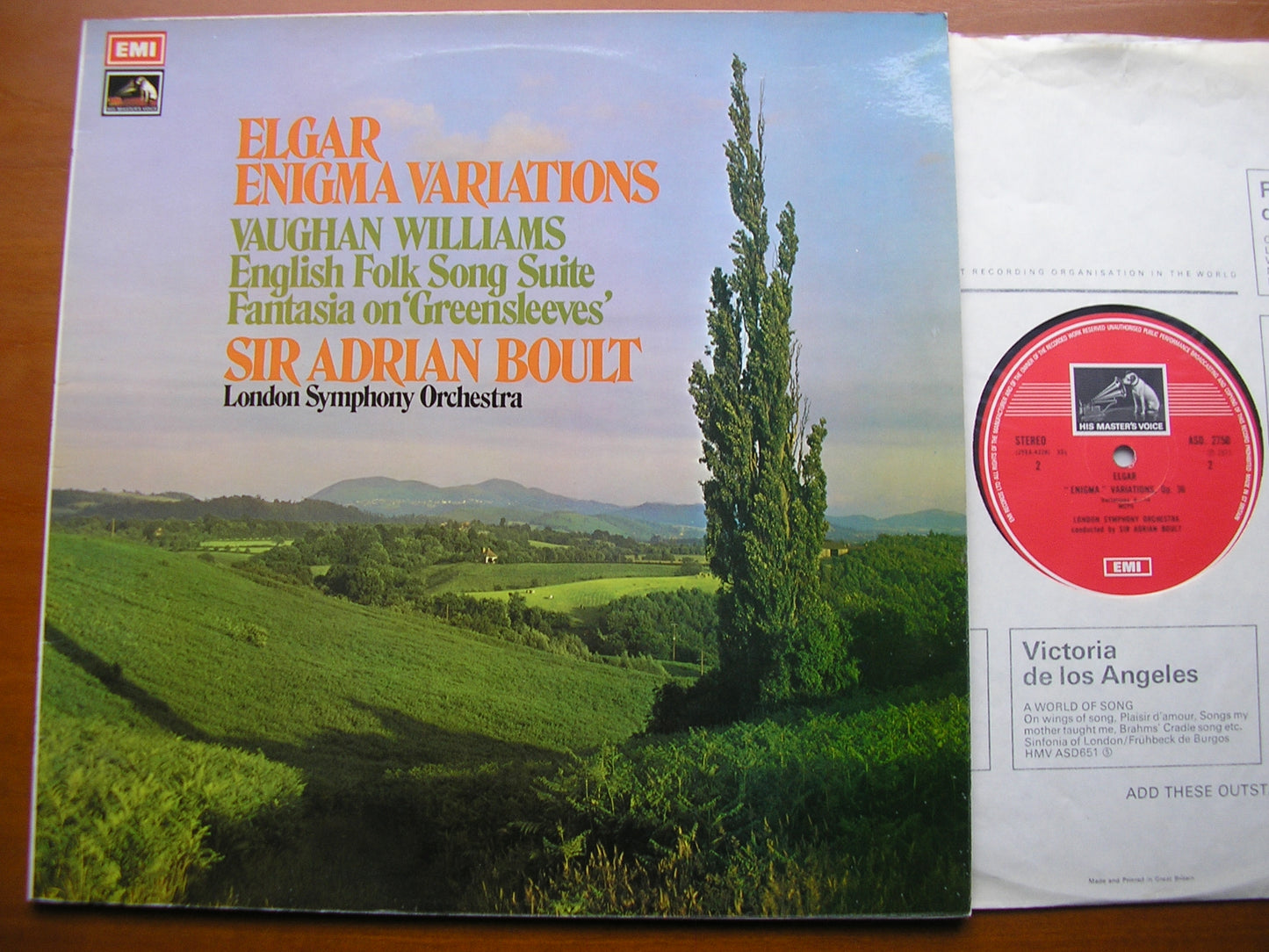 ELGAR: ENIGMA VARIATIONS / VAUGHAN WILLIAMS: ENGLISH FOLK SONG SUITE / GREENSLEEVES     BOULT / LONDON SYMPHONY    ASD 2750