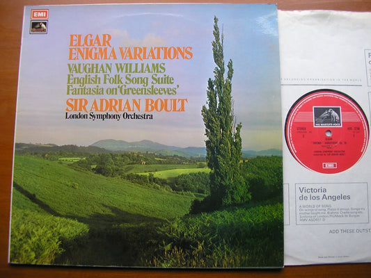 ELGAR: ENIGMA VARIATIONS / VAUGHAN WILLIAMS: ENGLISH FOLK SONG SUITE / GREENSLEEVES     BOULT / LONDON SYMPHONY    ASD 2750