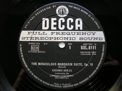 SXL 6111  BARTOK: THE MIRACULOUS MANDARIN / MUSIC FOR STRINGS, PERCUSSION & CELESTA      SOLTI / LSO       ED1