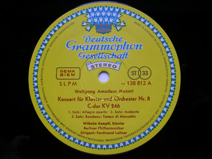 MOZART: PIANO CONCERTOS Nos. 8 & 27      KEMPFF / BERLIN PHILHARMONIC / LEITNER      138 812