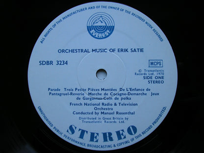 SATIE: ORCHESTRAL MUSIC       ROSENTHAL / FRENCH NATIONAL RADIO ORCHESTRA     3234