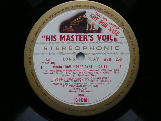GRIEG: PEER GYNT    HOLLWEG / ROYAL PHILHARMONIC / BEECHAM   ASD 258