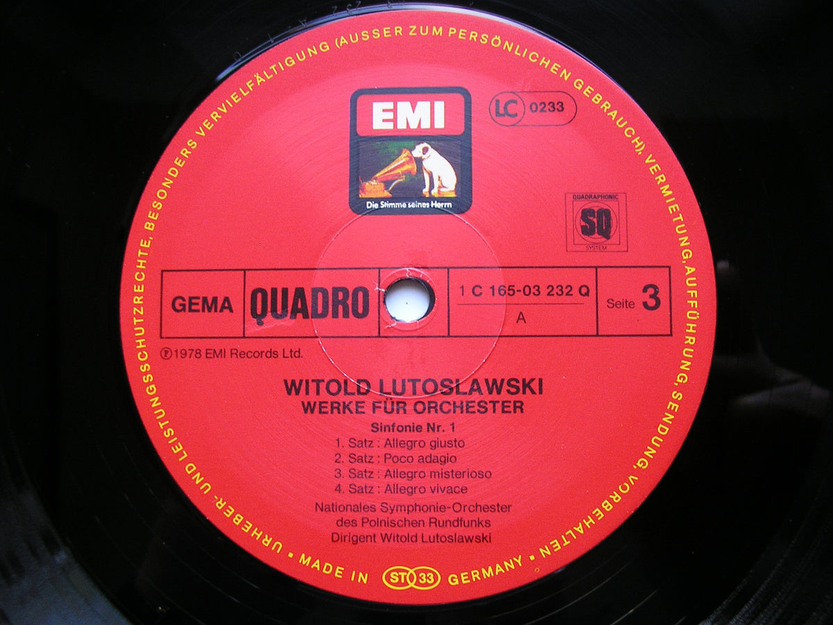 LUTOSLAWSKI: ORCHESTRAL WORKS      LUTOSLAWSKI / POLISH RADIO ORCHESTRA    6LP    165-03 231/6