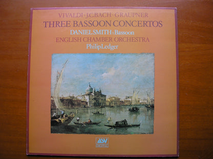 THREE BASSOON CONCERTOS: GRAUPNER / VIVALDI / JC BACH      SMITH / ENGLISH CHAMBER ORCHESTRA / LEDGER      DCA 545