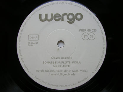 DEBUSSY: THREE SONATAS    NICOLET / PALM / HOLLIGER / GAVRILOV / BERGMANN / KOCH      WER 60 025
