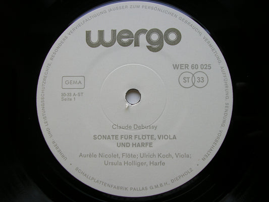 DEBUSSY: THREE SONATAS    NICOLET / PALM / HOLLIGER / GAVRILOV / BERGMANN / KOCH      WER 60 025
