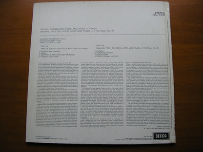 BRAHMS: HORN TRIO / FRANCK: SONATA FOR VIOLIN & PIANO      ASHKENAZY / PERLMAN / TUCKWELL    SXL 6408