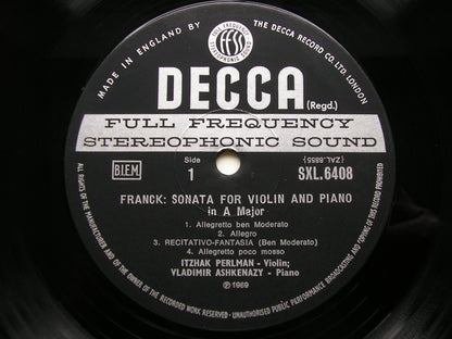 BRAHMS: HORN TRIO / FRANCK: SONATA FOR VIOLIN & PIANO      ASHKENAZY / PERLMAN / TUCKWELL    SXL 6408