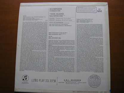 MOZART: EINE KLEINE NACHTMUSIK / SYMPHONY No. 25 / HANDEL: CONCERTO GROSSO  No. 4     KLEMPERER / NEW PHILHARMONIA    SAX 5252