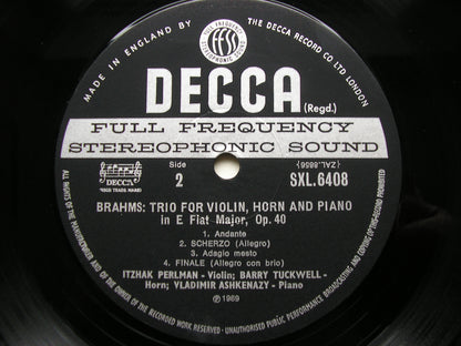 BRAHMS: HORN TRIO / FRANCK: SONATA FOR VIOLIN & PIANO      ASHKENAZY / PERLMAN / TUCKWELL    SXL 6408