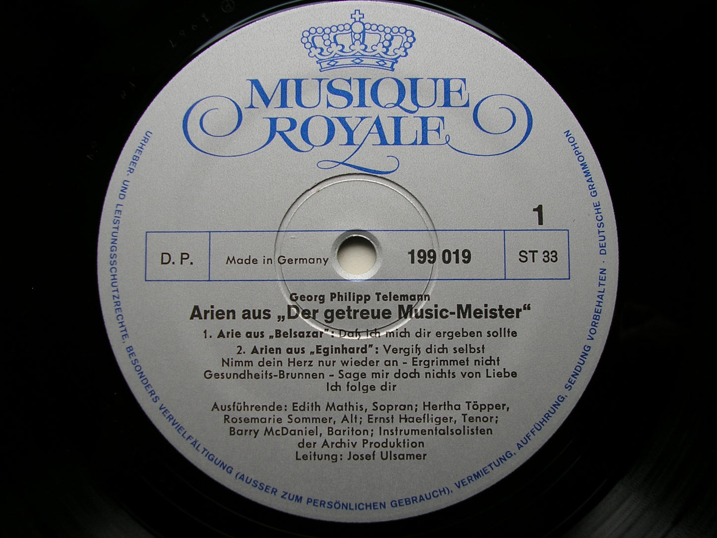 TELEMANN: ARIAS from 'The Constant Music Master'      MATHIS / HOPPER / HAEFLIGER / McDANIEL / ULSAMER     199019