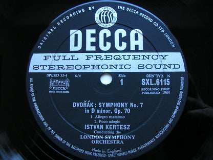 SXL 6115  DVORAK: SYMPHONY No. 7         KERTESZ / LONDON SYMPHONY      ED1