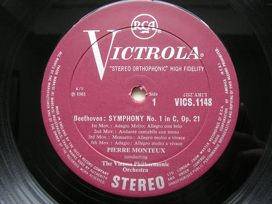 BEETHOVEN: SYMPHONIES Nos. 1 & 8     MONTEUX / VIENNA PHILHARMONIC   VICS 1148