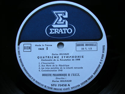 MILHAUD: SYMPHONIES Nos. 4 & 8     FRENCH RADIO ORCHESTRA / MILHAUD      STU 70452