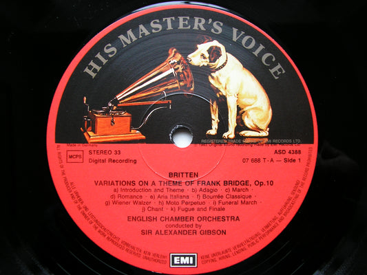 BRITTEN: BRIDGE VARIATIONS / MATINEES MUSICALES / SOIREES MUSICALES      GIBSON / ENGLISH CHAMBER ORHESTRA    ASD 4388