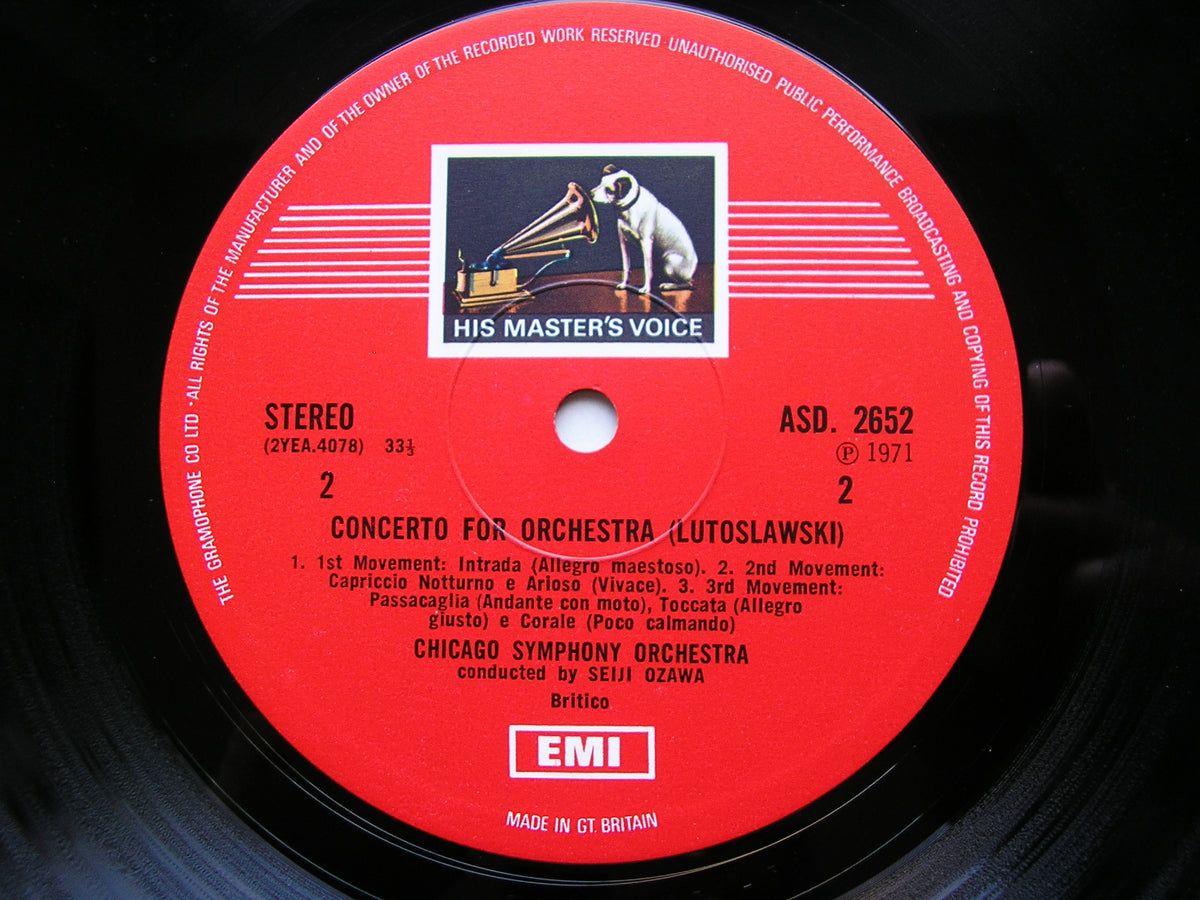 LUTOSLAWSKI: CONCERTO FOR ORCHESTRA / JANACEK: SINFONIETTA      OZAWA / CHICAGO SYMPHONY    ASD 2652