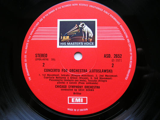 LUTOSLAWSKI: CONCERTO FOR ORCHESTRA / JANACEK: SINFONIETTA      OZAWA / CHICAGO SYMPHONY    ASD 2652