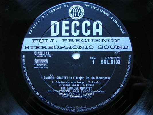SXL 6103  DVORAK: STRING QUARTETS in F Op. 96  &  in D Op. 34       JANACEK QUARTET     ED1