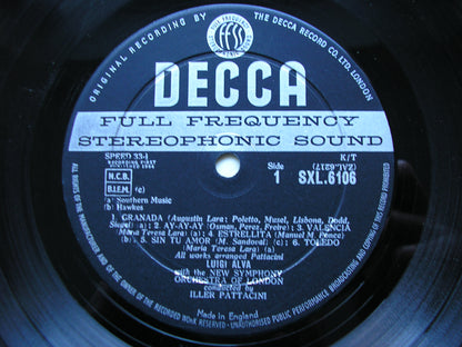 SXL 6106  LUIGI ALVA SINGS SPANISH & LATIN AMERICAN SONGS      NEW SYMPHONY ORCHESTRA / PARTTACINI     ED1