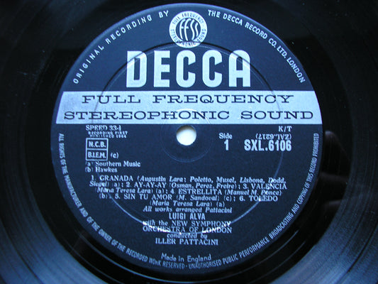 SXL 6106  LUIGI ALVA SINGS SPANISH & LATIN AMERICAN SONGS      NEW SYMPHONY ORCHESTRA / PARTTACINI     ED1