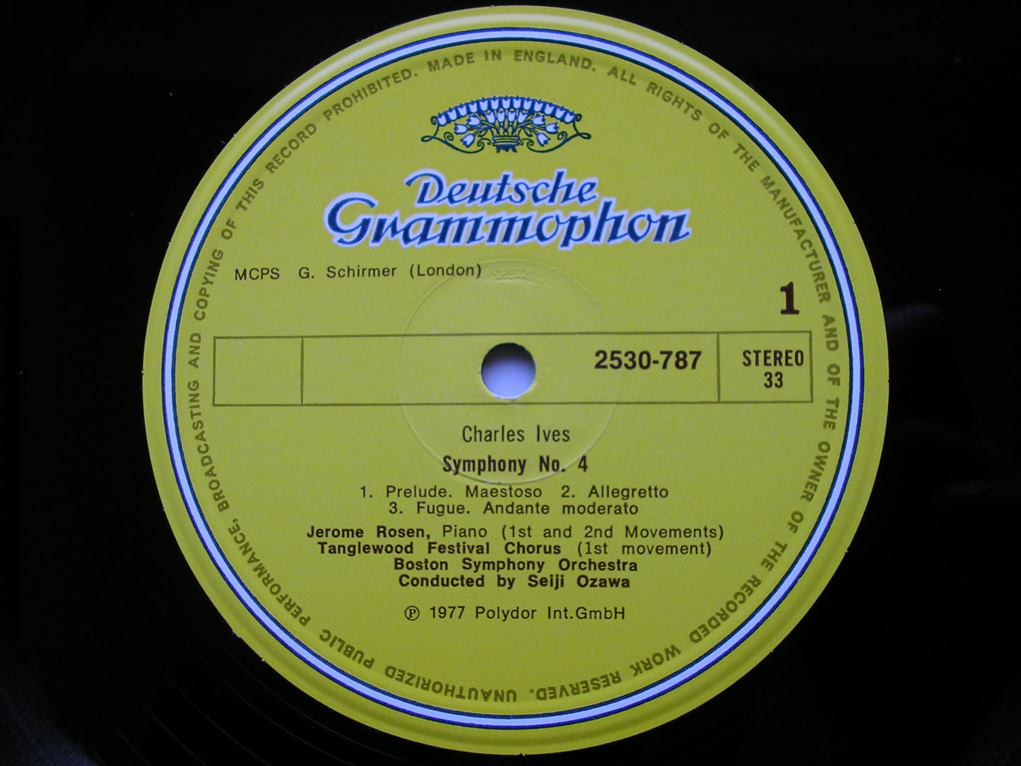 IVES: SYMPHONY No. 4 / CENTRAL PARK IN THE DARK      OZAWA / BOSTON SYMPHONY    2530 787