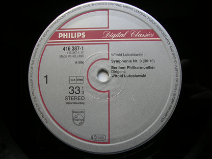 LUTOSLAWSKI: SYMPHONY No. 3 / LES ESPACES DU SOMMEIL     FISCHER-DIESKAU / BERLIN PHILHARMONIC / LUTOSLAWSKI       416 387