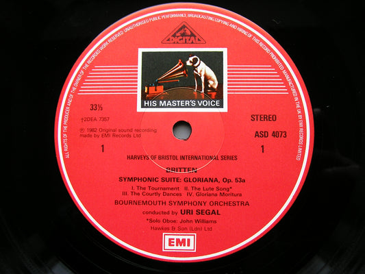 BRITTEN: GLORIANA Symphonic Suite / THE PRINCE OF THE PAGODAS Prelude & Dances    SEGAL / BOURNEMOUTH SYMPHONY   ASD 4073