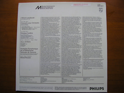 LUTOSLAWSKI: CONCERTO FOR ORCHESTRA / FUNERAL MUSIC / VENETIAN GAMES     ROWICKI / WARSAW SYMPHONY     6500 628
