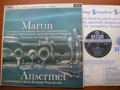 MARTIN: CONCERTO FOR 7 WINDS / ETUDES FOR STRINGS   ANSERMET / SUISSE ROMANDE   SXL 2311