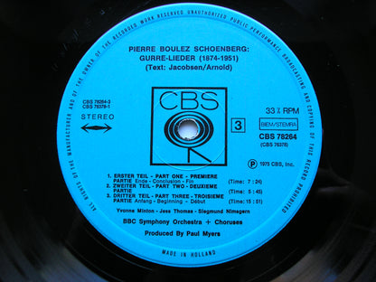 SCHOENBERG: GURRELIEDER      SOLOISTS / BBC SYMPHONY / BOULEZ    2LP      78264