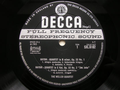 HAYDN: STRING QUARTETS Nos. 1 / 2 / 3 Op. 33    THE WELLER QUARTET    SXL 6182