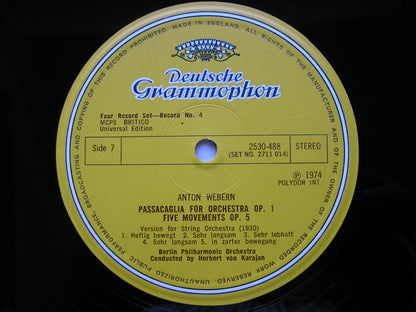 SCHOENBERG / WEBERN / BERG: ORCHESTRAL MUSIC      KARAJAN / BERLIN PHILHARMONIC ORCHESTRA    4LP     2711 014