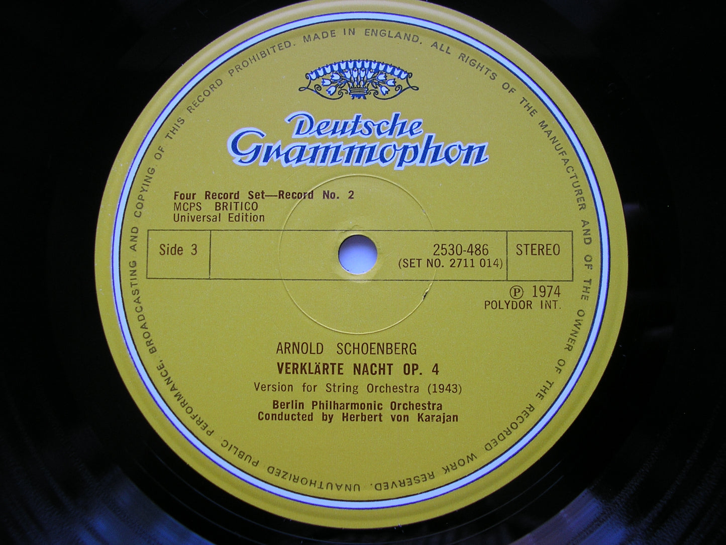 SCHOENBERG / WEBERN / BERG: ORCHESTRAL MUSIC      KARAJAN / BERLIN PHILHARMONIC ORCHESTRA    4LP     2711 014