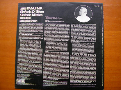 PANUFNIK: SINFONIA DI SFERE / SINFONIA MISTICA     ATHERTON / LONDON SYMPHONY     HEAD 22