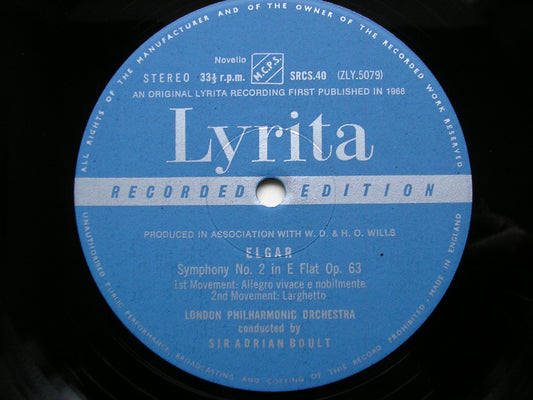 ELGAR: SYMPHONY No. 2      BOULT / LONDON PHILHARMONIC     SRCS 40