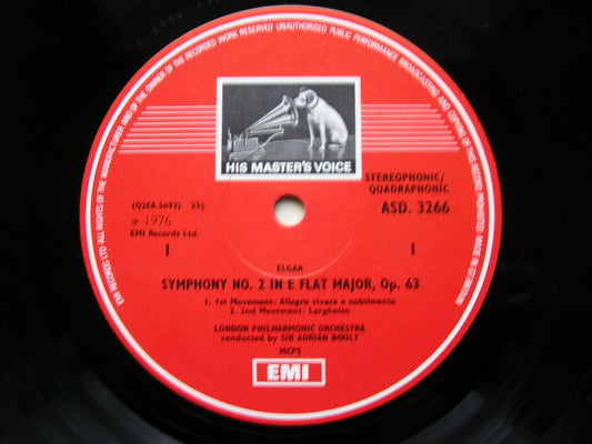 ELGAR: SYMPHONY No. 2     BOULT / LONDON PHILHARMONIC    ASD 3266