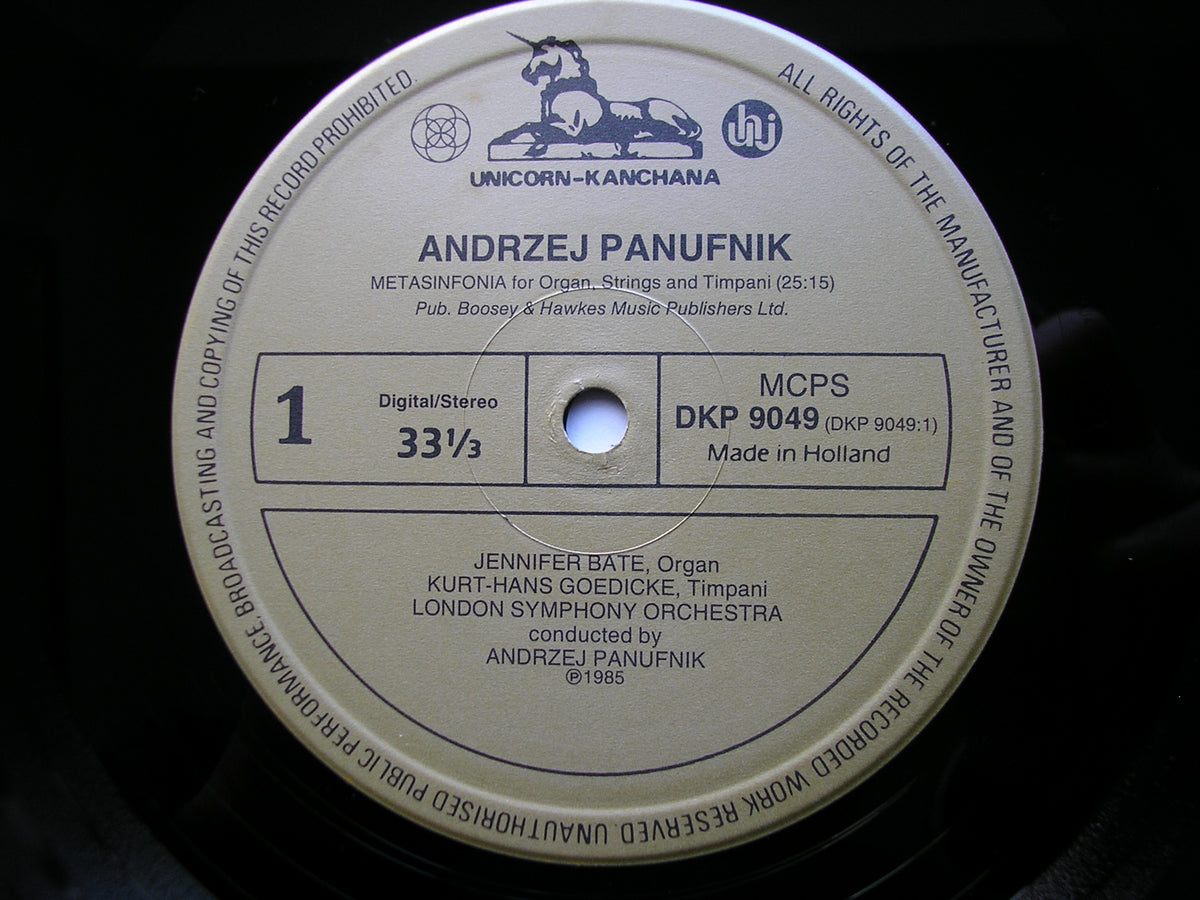 PANUFNIK: METASINFONIA / UNIVERSAL PRAYER     SOLOISTS / LONDON SYMPHONY ORCHESTRA / PANUFNIK / STOKOWSKI    DKP 9049