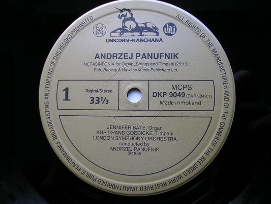 PANUFNIK: METASINFONIA / UNIVERSAL PRAYER     SOLOISTS / LONDON SYMPHONY ORCHESTRA / PANUFNIK / STOKOWSKI    DKP 9049