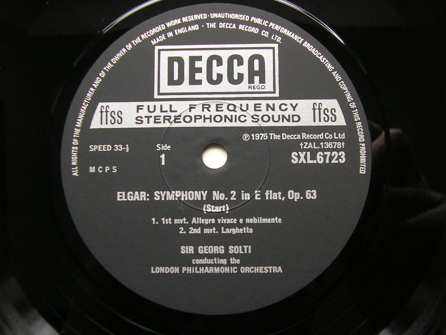 ELGAR: SYMPHONY No. 2     SOLTI / LONDON PHILHARMONIC     SXL 6723